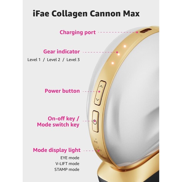 Microcurrent Facial Device Face Massager: iFae 3 in 1 Light Therapy for Face - Picture 9 of 12